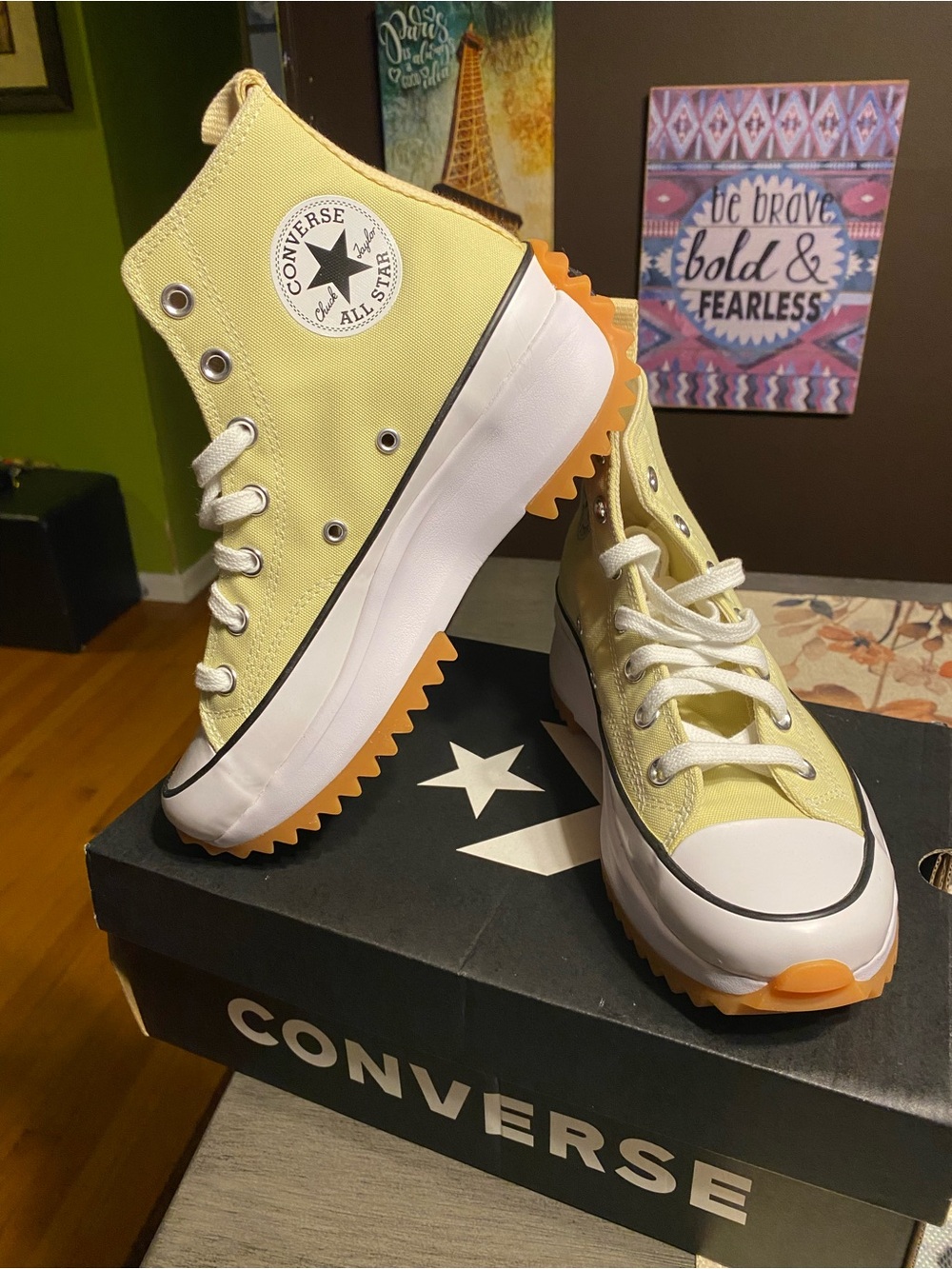 NWT Converse Yellow High-Top Run Star Hike Sneaker